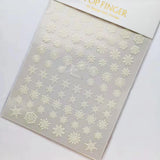 Sliver Bronzing 3D Christmas Nail Art Decoration Sticker Sparkly White Colorful Glitter Geometry Snowflake Winter Slider Foil