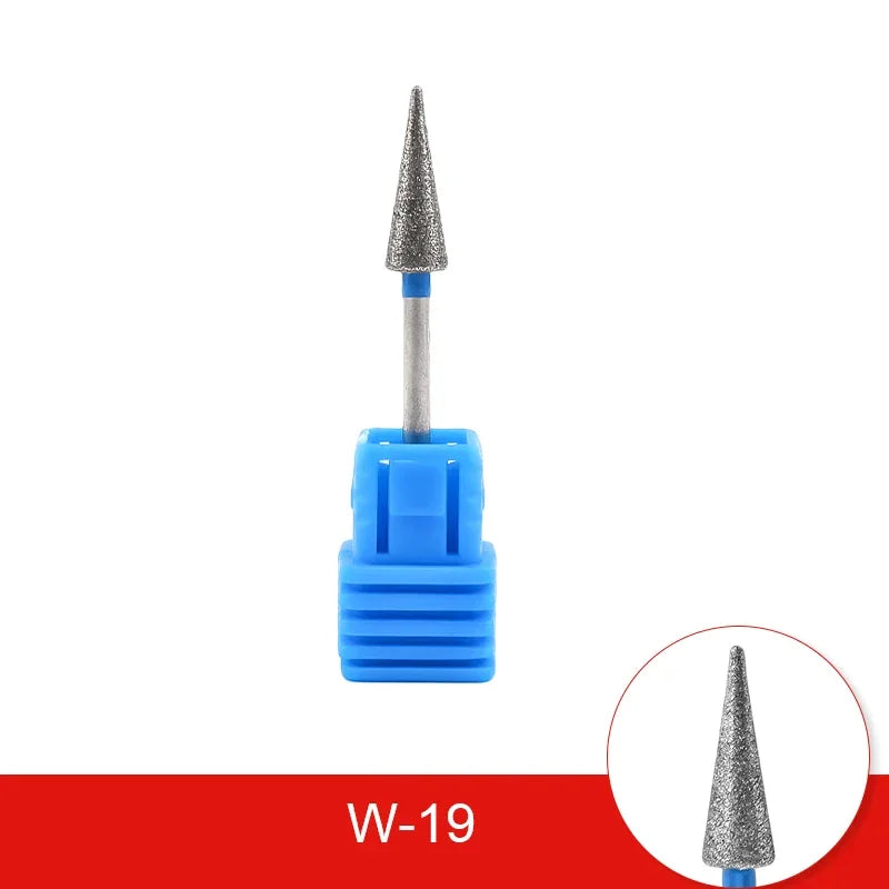 Diamond Ceramic Nail Drill Bits Milling Cutter For Manicure Left Right Rotary Cuticle Files Buffer DIY Nails Accessories Tools