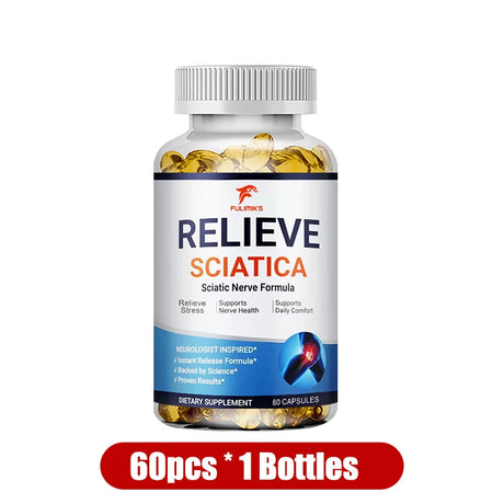 Relieve Sciatica Capsules, Support Lower Lumbar Sciatic, Hip, Thigh, Leg, Foot, Nerve & Joint Health, Relax Muscles, Flexibility