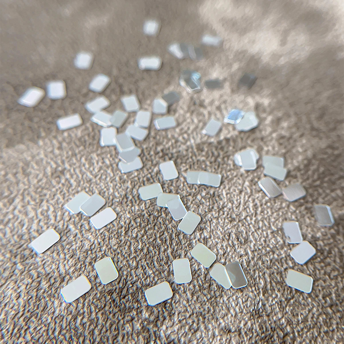 Square silver glitter nail accessories boxed, simple and sparkling, light luxury style, wholesale of wearable nail decorations