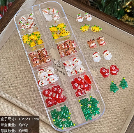 Conch Shell Coconut Tree Mermaid Tail Star Butterfly Heart Rhinestone Bowknot Christmas Snowflake Nail Art Accessory Decorations