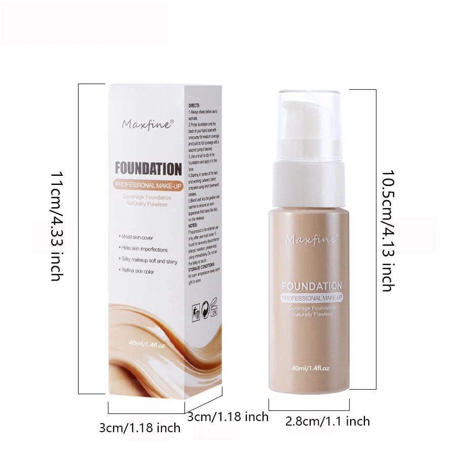 1PCS 12 Color Liquid Foundation Powder Is Light And Delicate Moisturizing High Coverage Easy To Apply And Long Lasting