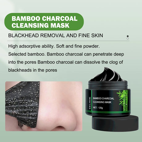 Bamboo Charcoal Blackhead Remover Mask Deep Cleanig Purifying Shrink Pores Cream Oil Control Exfoliator Peel Mud Mask Skin Care
