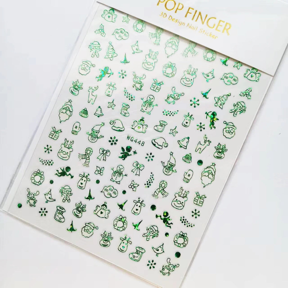 Sliver Bronzing 3D Christmas Nail Art Decoration Sticker Sparkly White Colorful Glitter Geometry Snowflake Winter Slider Foil