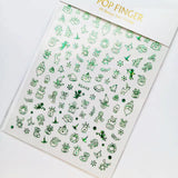 Sliver Bronzing 3D Christmas Nail Art Decoration Sticker Sparkly White Colorful Glitter Geometry Snowflake Winter Slider Foil
