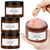 Bath Salt Storage Container Reusable Amber Hair Mask Sea Salt Body Scrub Dispenser Box Bathroom Shower Salt Case