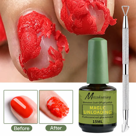 1/2pcs/Set Nail Magic Remover With Remover Tool Quickly & Easily Remove Gel Nail Polish And Poly Nail Gel Without Harming Nails