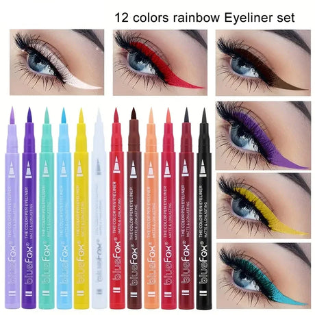 12 Color Liquid Eyeliner Pen Set, Various Special Makeup, Facial