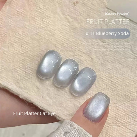 MN 1-20pcs 12ML Pink Gold Cat Eye Ocean Bubble Glass Beads Cat Eye Gel Nail Polish Blue Nails UV Light Nails Green Nails