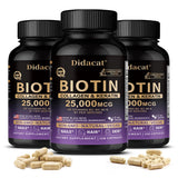 Biotin Vitamins with Collagen & Keratin - 25000 mcg Capsules,B1,B2,B3,B6,B7 Complex,Healthy Nails & Skin,Hair Growth