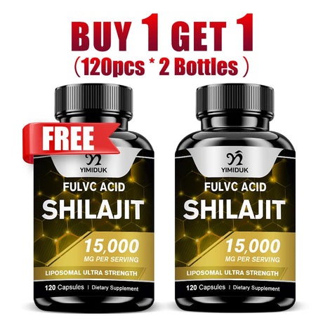 Shilajit Pure Himalayan 15000 Mg Pill, with Fulvic Acid, Support Immune System, Bone Health, Metabolism, Men & Women, Non-GMO