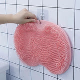 Multifunctional Bathroom Back Scrub Brush Silicone Reusable Non-Slip Shower Back Scraper Foot Massage Cleaner Bathroom Tool