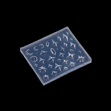 1pc Silicone Nail Art Molds Rhombus Diamond Pentagram Design Carving Template Nail Accessories For Women DIY Manicure Supplies