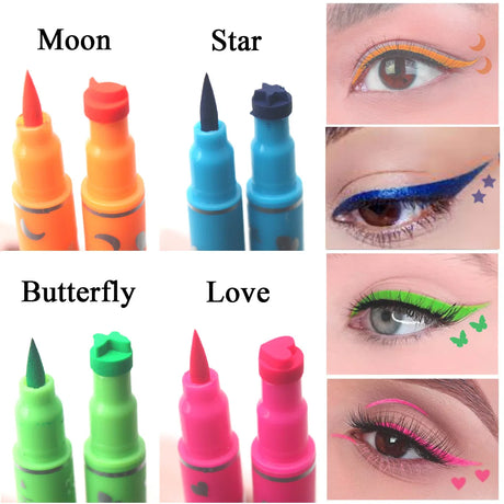 Dual-Ended Color Pattern Stamp Eyeliner, Waterproof