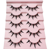 New 14/10/7/5Pairs Manga Lashes Natural Eyelashes Soft Cross Wispy Clear Band False Eyelashes Doll Eyes Lashes Cosplay Extension