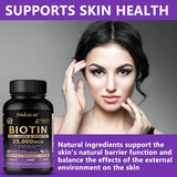 Biotin Vitamins with Collagen & Keratin - 25000 mcg Capsules,B1,B2,B3,B6,B7 Complex,Healthy Nails & Skin,Hair Growth