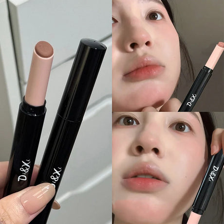 1Pc Matte Red Brown Lipstick Waterproof Matte Shimmer Lipstick Nude Lip Gloss Natural Rouge Balm Long-lasting Makeup Stick
