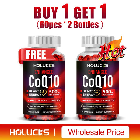 CoQ10 Supplement, Antioxidant for Cardiovascular & Heart Health, Immune Energy & Vitality Support, Super Absorption, Non-GMO