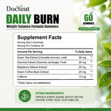 Docteat Daily Burn Gummies, Weight Balance, Metabolic Support, Digestive Comfort, Antioxidant, Energy & Vitality - 60 Count