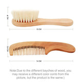 1/2/3PCS Newborn Wool Baby Wooden Brush Comb Newborn Hair Brush Infant Head Massager Portable Comb Hair Bath Brush Comb