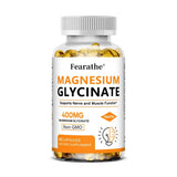 Magnesium Glycinate 400mg Capsules, Support Muscle, Bone, Heart, Nerve, Sleep Quality & Immune System Health, Non-GMO