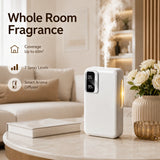 Smart Aroma Diffuser, 1800mAh Rechargeable Aromatherapy Machine, Automatic Fragrance Sprayer, Wall Mounted or Desktop Air Freshener with Ambient Night Light, 7 Spray Levels, 24H Timer for Bathroom Bedroom Office Hotel Home