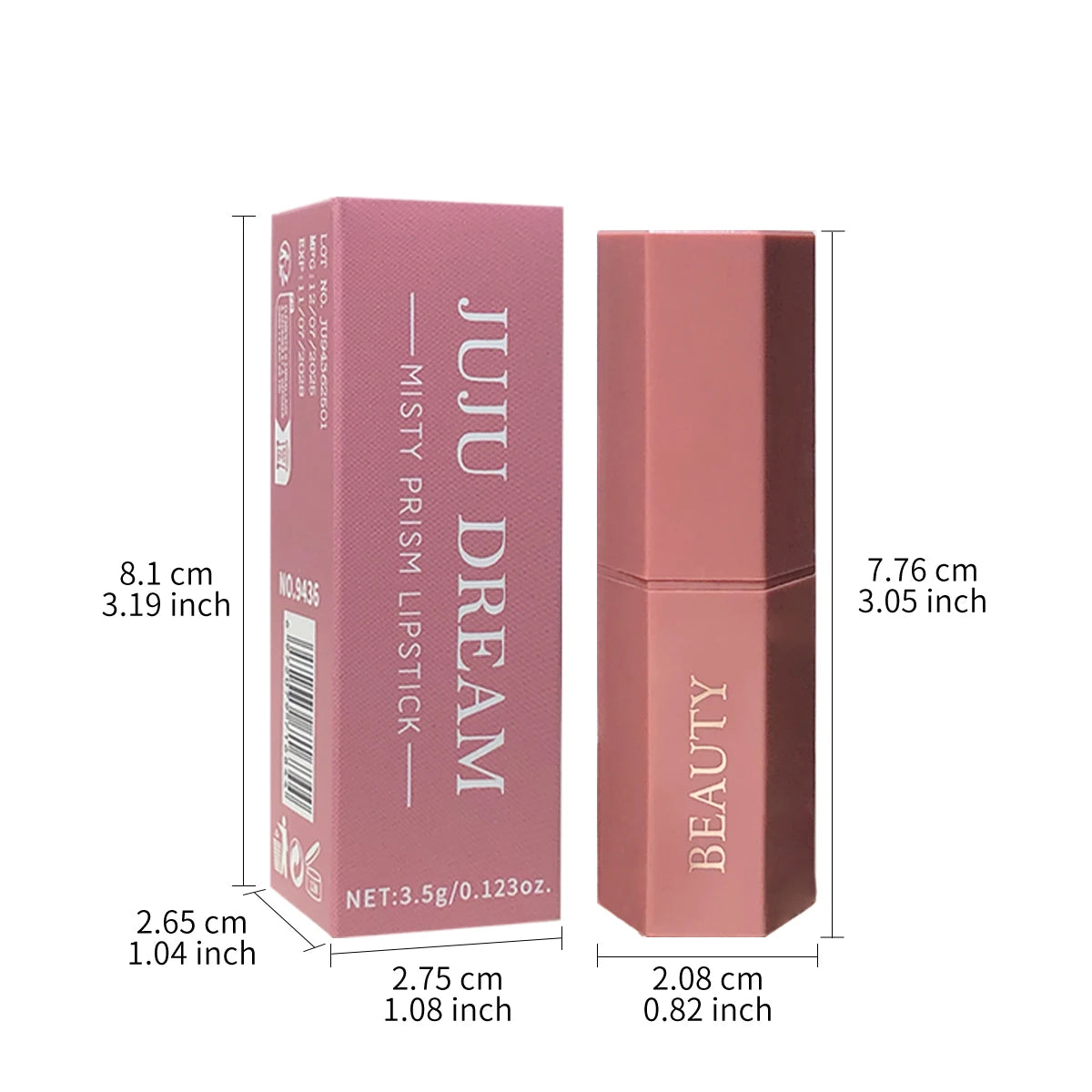 Matte waterproof velvet nude lipstick - Sexy red-brown long-lasting makeup - Professional style, easy to carry