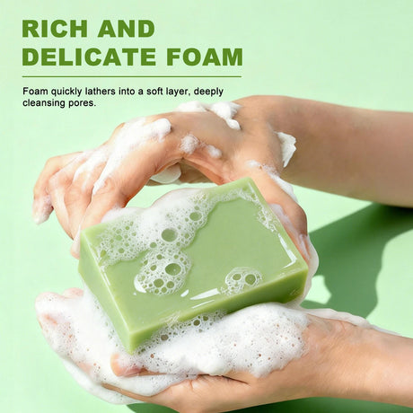Aloe Vera Essential Oil Soap Deep Cleansing Oil Control Refresh Soothe Redness Face Body Shower Soap Bar Skin Care