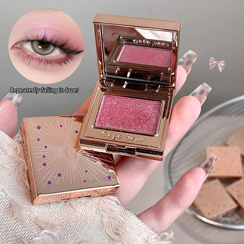 Gemstone Shining Single-color Eyeshadow Diamond Glitter Pearlescent Highlighter Powder Makeup Lasting Shiny Eye Shadow Palette