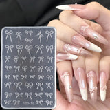 Elegant Bow Silicone Nail Art Molds Cute Bowknot Ribbon 3D Carving Template Gel Printing Stencils Kawaii Japanese Nail Accessory
