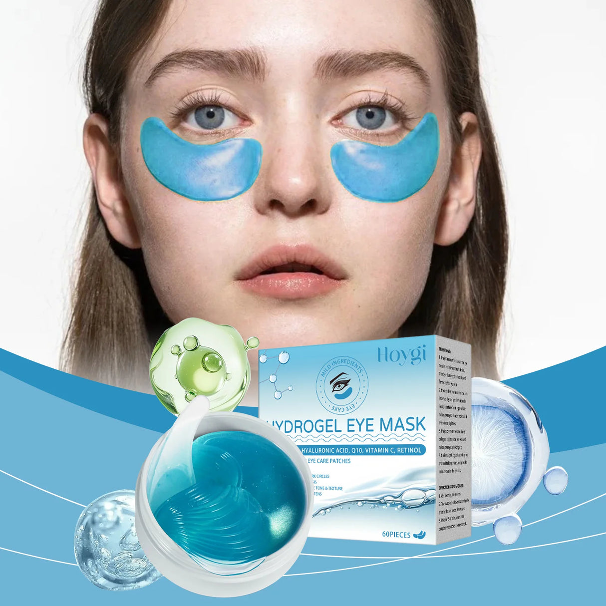 60PCS Retinol Eye Masks Firming Eye Bags Anti Dark Circles Fine Lines Removal Moisturizing Anti Wrinkle Skin Care Eye Patches