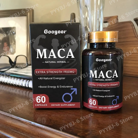 Googeer Maca Capsules with Maca Panax Ginseng and Ashwagandha Supports Energy and Endurance 60 Capsules