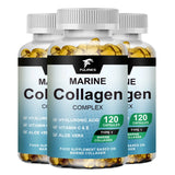 Marine Collagen Supplement, with Hyaluronic Acid & Vitamins, Supports Skin Elasticity, Hair Growth, Nail Strength & Anti-Aging