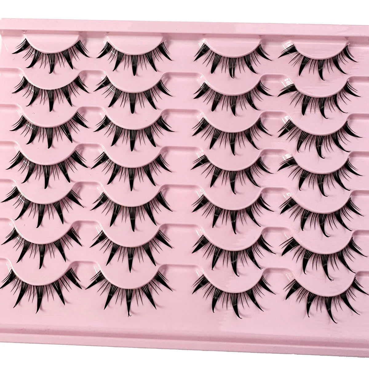 New 14/10/7/5Pairs Manga Lashes Natural Eyelashes Soft Cross Wispy Clear Band False Eyelashes Doll Eyes Lashes Cosplay Extension