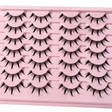 New 14/10/7/5Pairs Manga Lashes Natural Eyelashes Soft Cross Wispy Clear Band False Eyelashes Doll Eyes Lashes Cosplay Extension