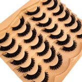 AMSDCN 14 Pairs 3D  Lashes Fluffy False Eyelashes Thick Volume Cat-Eye Faux Lashes Natural Long Wispy Lashes extension Pack