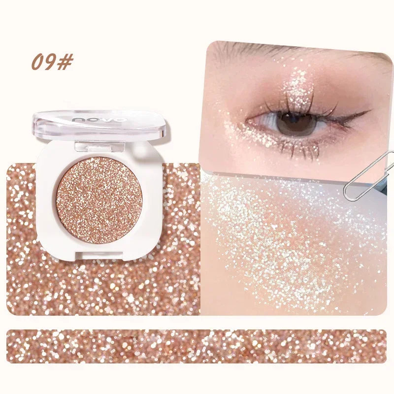 Monochrome Glitter Eyeshadow Pearlescent Highlighter Powder Makeup Diamond Eye Shadow Palette Bright Shiny Eye Makeup Cosmetics