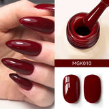 MAYCHAO Cherry Red Gel Nail Polish 12ml Glossy Semi Permanent Soak Off UV LED Frosted Gel Nails Base Painting Varnish