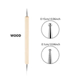 Professional Dual-Use Nail Art Dotting Pen Manicure Tool for Creative Design - Swirl Wood Marbleizing Steel Rhinestones