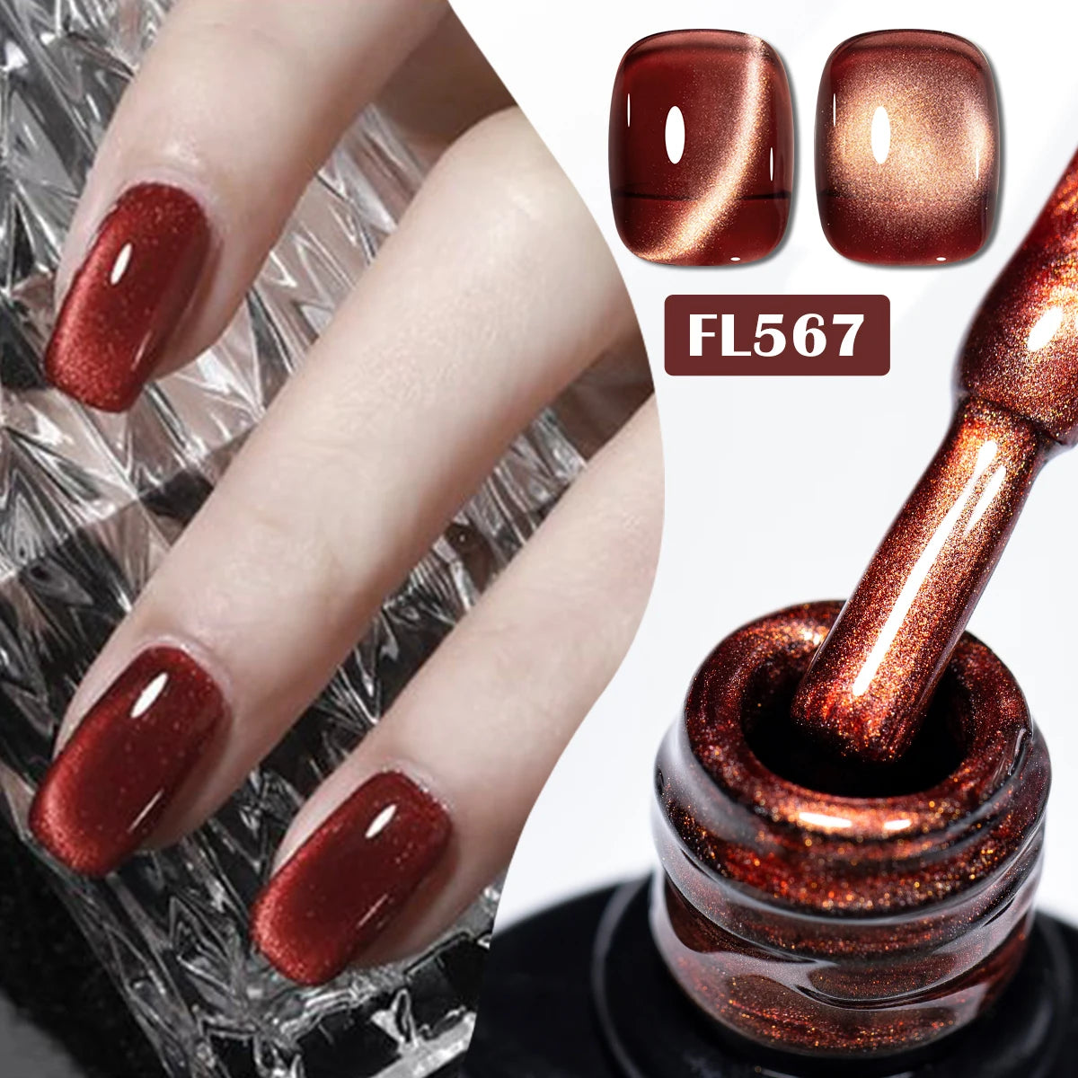 Four Lily 7ml Golden Magnetic Nail Gel Polish Glitter Champagne Gold Nail Art Decorations UV/LED Vernis Gel for Nails Manicure