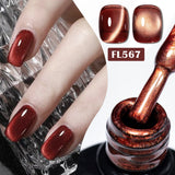 Four Lily 7ml Golden Magnetic Nail Gel Polish Glitter Champagne Gold Nail Art Decorations UV/LED Vernis Gel for Nails Manicure