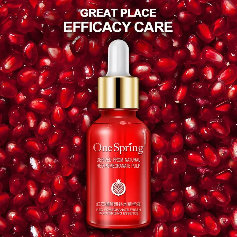 Red Pomegranate Fresh Moisturizing Facial Essence Oil Control Face Sreum Shrink Pores Skin Care Deeply Nourishes Refreshing