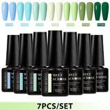 7pcs Gel Nail Polish Set HEMA Free Pink Red Glitter Semi Permanent Soak Off UV Gel Varnish Nail Art Decoration Nail Supplies DIY