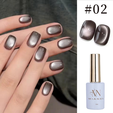 12ml 1-21pcs Brown Gold Cat Eye Gel Nail Polish Hot Selling Winter Whitening Magnet Gel Polish Gold Nails Nail Supplies Nail Art