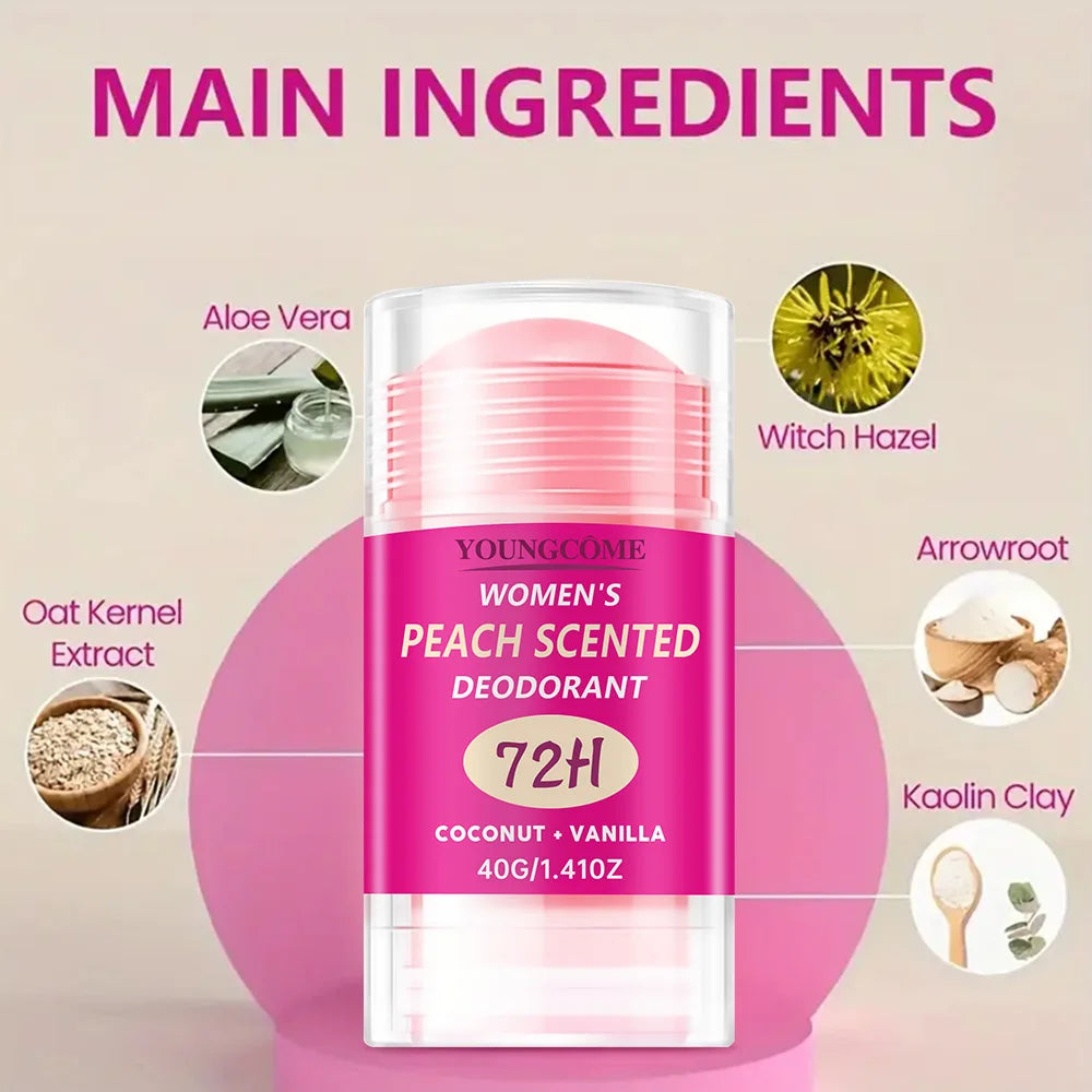 Body Odor Remover Antiperspirant Stick Peach Deodorant Underarm Removal For Women Man Honey Peach Stick Deodorant Stick 40g