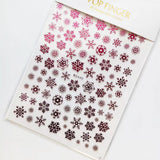 Sliver Bronzing 3D Christmas Nail Art Decoration Sticker Sparkly White Colorful Glitter Geometry Snowflake Winter Slider Foil