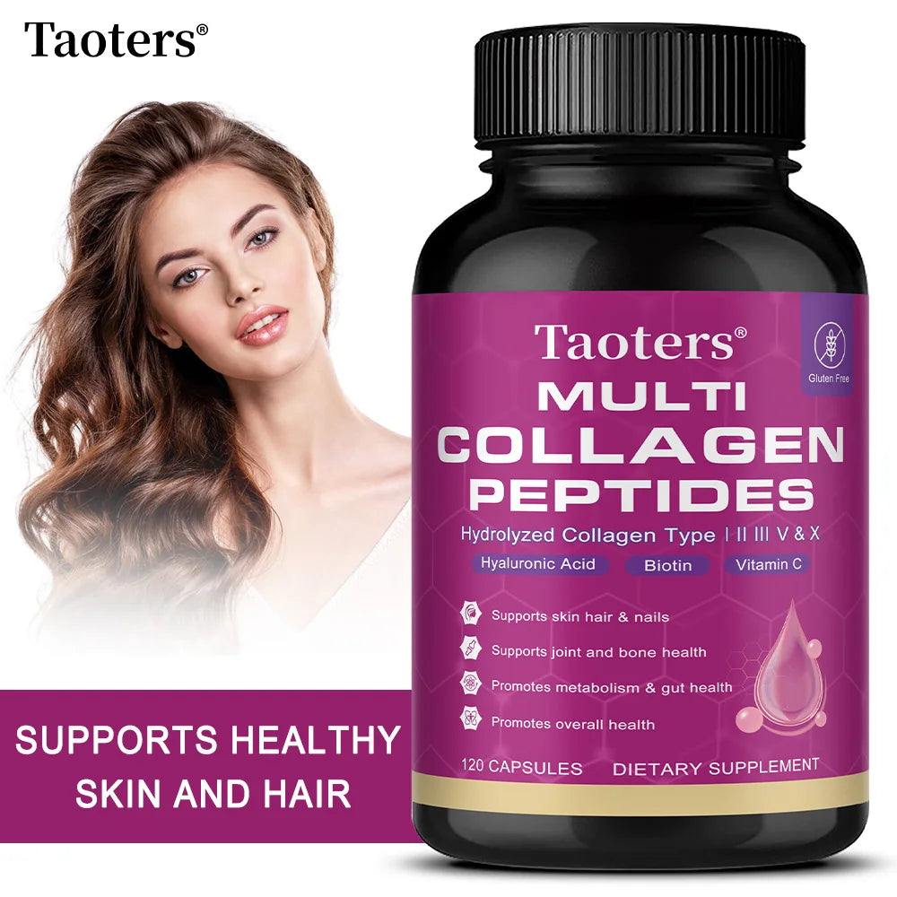 Multi Collagen Capsules, Type I/II/III/V/X Hydrolyzed Collagen Peptides, Support Skin Hair Nail, Joint & Gut Digestion Health
