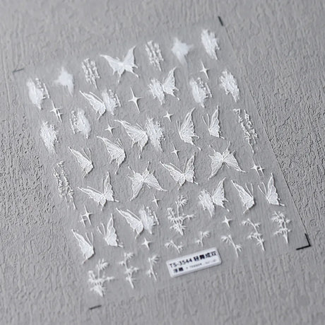 3D Embossed Butterfly Nail Art Stickers Decals Self-Adhesive Nail stickers 5D Black Butterfly Nail Supplies