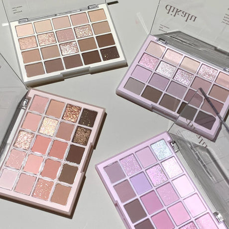 20 Colors Low Saturation Korean Eyeshadow Palette Purple Matte Pearlescent Long Lasting Waterproof Glitter Eye Shadow Eye Makeup