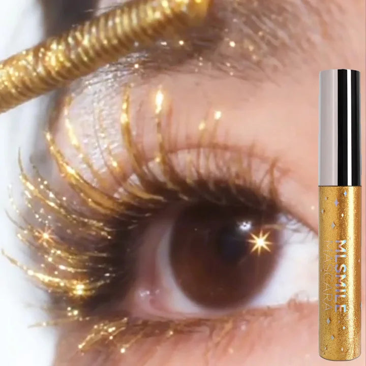 MLSMILE Shiny Pearlescent Colorful Mascara Waterproof Sweat Proof Quick Dry Lasting Matte Blue Mascara Glitter Gold Eyelashes